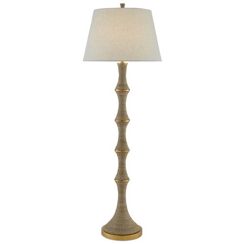 Bourgeon Floor Lamp in Natural/Dark Gold Leaf by Currey & Company