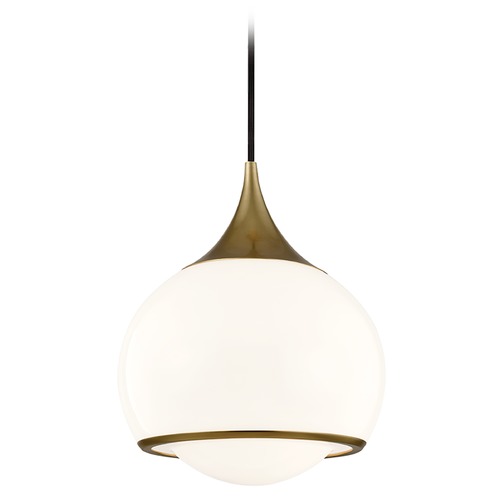 Mitzi by Hudson Valley Reese Aged Brass Pendant by Mitzi by Hudson Valley H281701M-AGB