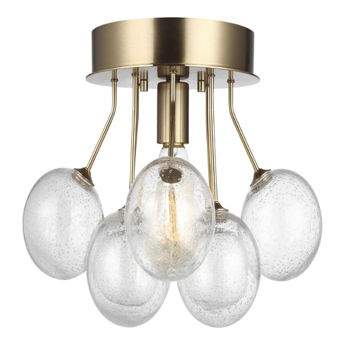 Visual Comfort Studio Collection Bronzeville Satin Brass Semi-Flush Mount by Visual Comfort Studio 7714301-848