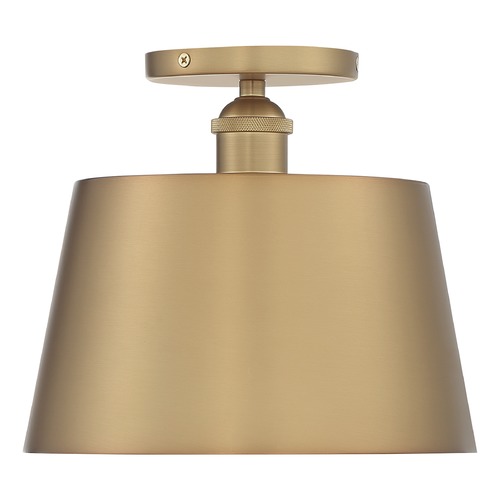 Satco Lighting Motif Brushed Brass & White Semi-Flush Mount by Satco Lighting 60/7322