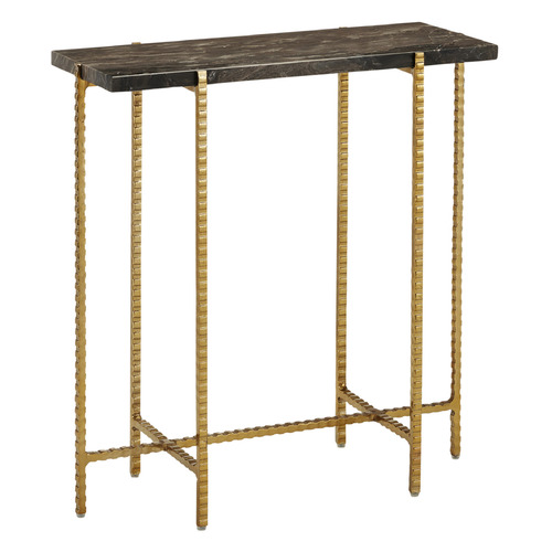 Currey and Company Flying Natural Cappuccino Stone & Gold Coffee & End Table