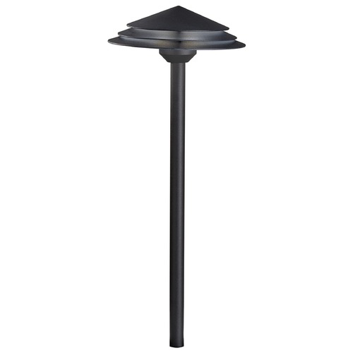 Round Tiered 12V LED Path Light in Textured Black 3000K by Kichler Lighting