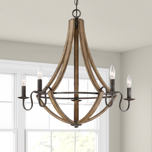 Quoizel Lighting Shire 26.50-Inch Chandelier in Rustic Black by Quoizel Lighting SHR5005RK