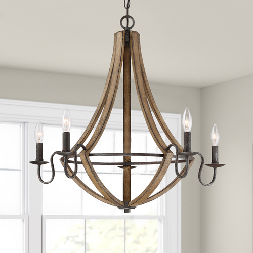 Shire 26.50-Inch Chandelier in Rustic Black by Quoizel Lighting