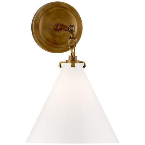 Visual Comfort Signature Collection Thomas OBrien Katie Conical Sconce in Antique Brass by Visual Comfort Signature TOB2225HABG6WG