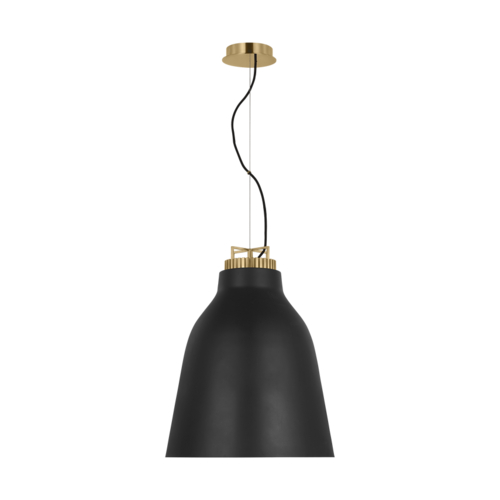 Visual Comfort Modern Collection Visual Comfort Modern Collection Forge Natural Brass & Nightshade Black LED Pendant Light SLPD12727BNB
