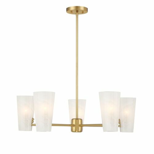 4-Light Chandelier in Natural Brass by Meridian
