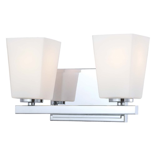 Minka Lavery Modern Bathroom Light with White Glass in Chrome by Minka Lavery 6542-77