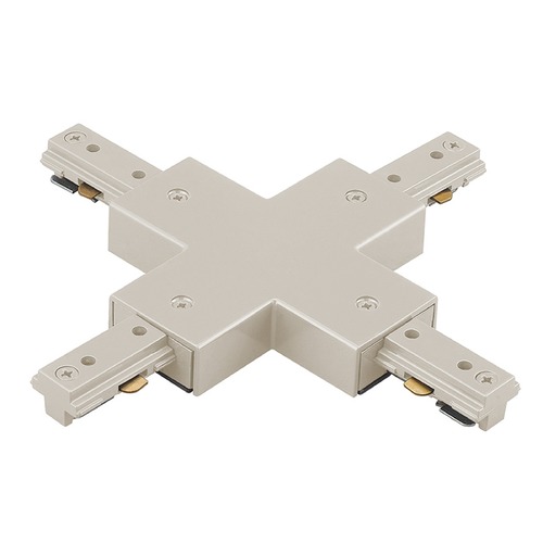 Brushed Nickel H Track X Connector by WAC Lighting