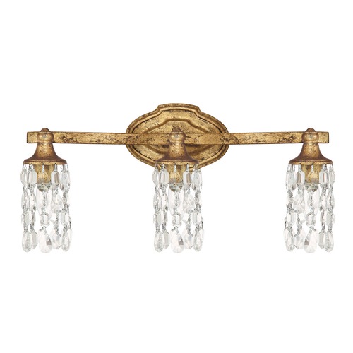 Capital Lighting Blakely 19-Inch Crystal Bath Light in Antique Gold by Capital Lighting 8523AG-CR