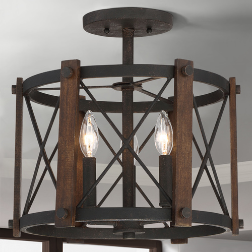 Baron Marcado Black Semi-Flush by Quoizel Lighting