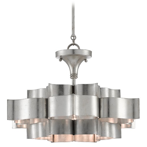 Grand Lotus 20.25-Inch Chandelier in Silver Leaf by Currey & Company