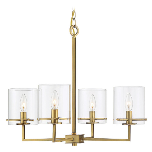 Meridian 4-Light Chandelier in Natural Brass by Meridian M10076NB