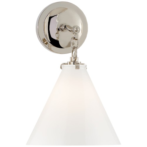 Visual Comfort Signature Collection Thomas OBrien Katie Conical Sconce in Nickel by Visual Comfort Signature TOB2225PNG6WG