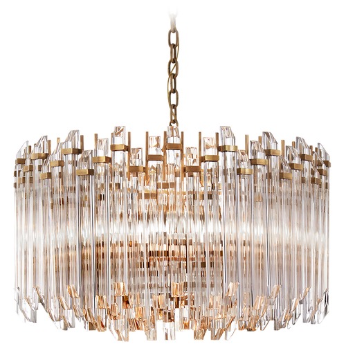 Visual Comfort Signature Collection Suzanne Kasler Adele Large Drum Chandelier in Brass by Visual Comfort Signature SK5421HABCA