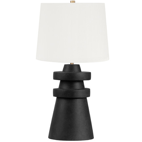 Troy Lighting Troy Lighting Grover Patina Brass & Charcoal LED Table Lamp with Empire Shade PTL1225-PBR/CCH