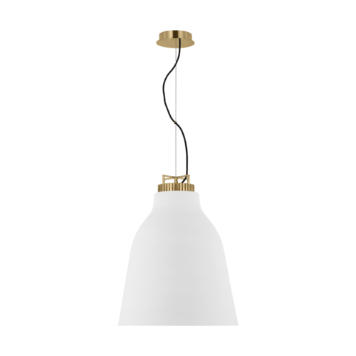 Visual Comfort Modern Collection Visual Comfort Modern Collection Forge Natural Brass & Matte White LED Pendant Light SLPD12727WNB