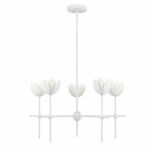 Meridian 5-Light Chandelier in Bisque White by Meridian M100131BQW
