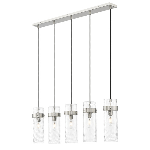 Z-Lite Z-Lite Fontaine Brushed Nickel Multi-Light Pendant with Cylindrical Shade 7002P5-5L-BN