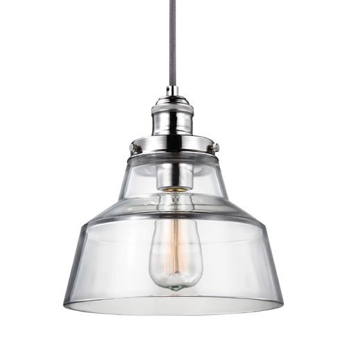 Baskin 10-Inch Pendant in Polished Nickel by Visual Comfort Studio