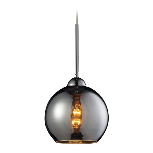 Elk Lighting Elk Lighting Cassandra Polished Chrome Mini-Pendant Light with Globe Shade 10240/1CHR