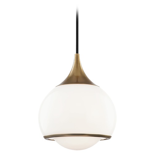 Mitzi by Hudson Valley Mitzi By Hudson Valley Reese Aged Brass Mini-Pendant Light with Bowl / Dome Shade H281701S-AGB