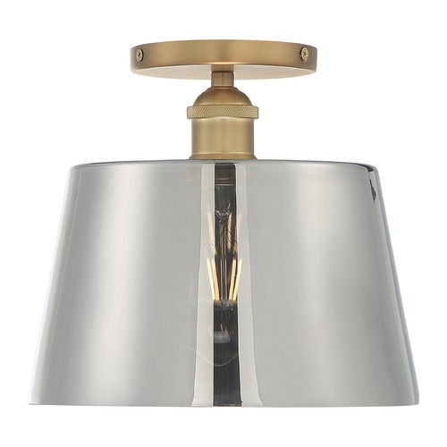 Satco Lighting Motif Brushed Brass Semi-Flush Mount by Satco Lighting 60/7324