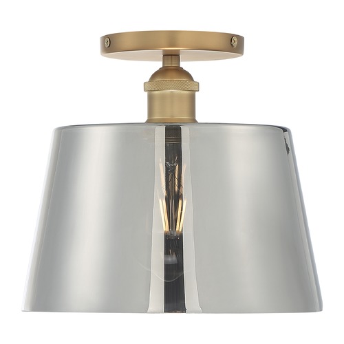 Motif Brushed Brass Semi-Flush Mount by Satco Lighting