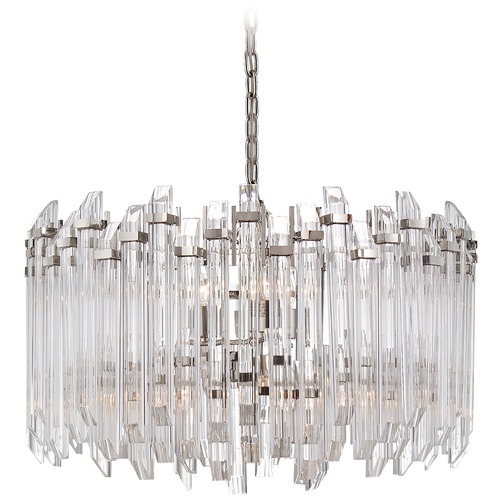 Visual Comfort Signature Collection Suzanne Kasler Adele Large Drum Chandelier in Nickel by Visual Comfort Signature SK5421PNCA