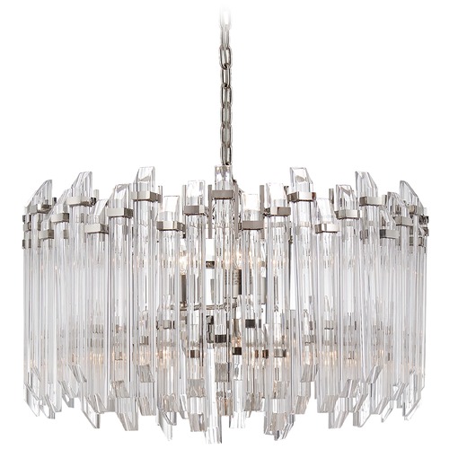 Suzanne Kasler Adele Large Drum Chandelier in Nickel by Visual Comfort Signature