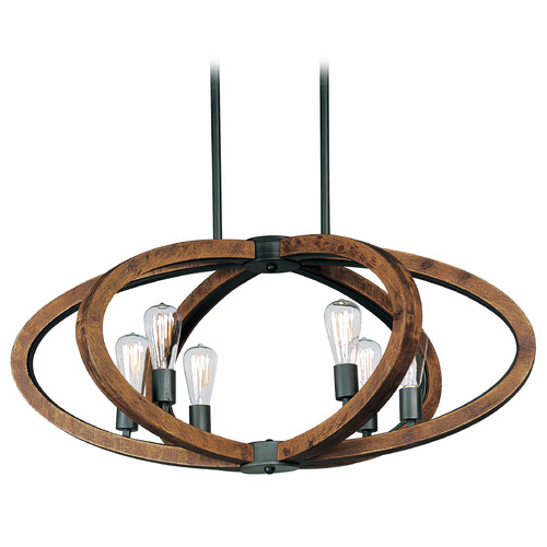 Maxim Lighting Bodega Bay Ash Wood & Anthracite LED Pendant Light