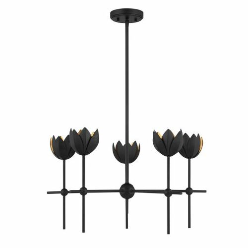 5-Light Chandelier in Matte Black by Meridian