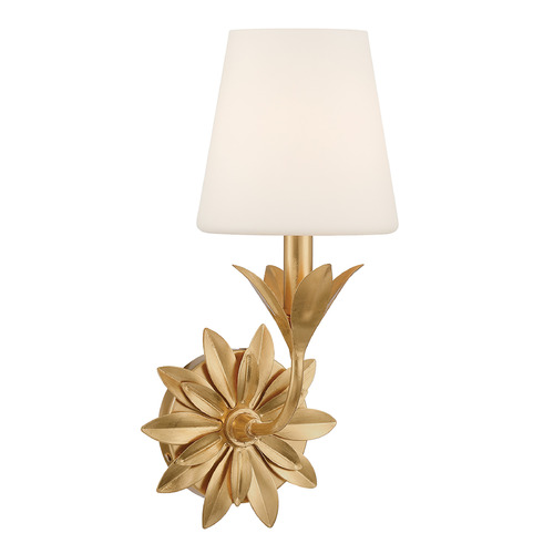 Crystorama Lighting Broche Antique Gold Sconce