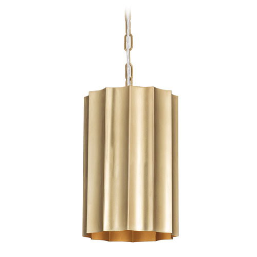 Maxim Lighting Allegra Weathered Brass Mini-Pendant Light with Scalloped Shade