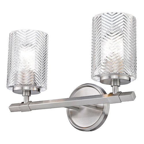 Z-Lite Dover Street Brushed Nickel Bathroom Light by Z-Lite 1934-2V-BN