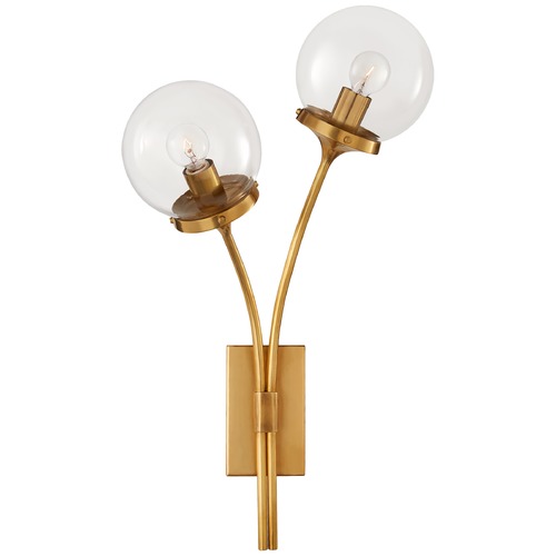 Visual Comfort Signature Collection Kate Spade New York Prescott Left Sconce in Brass by Visual Comfort Signature KS2407SBCG