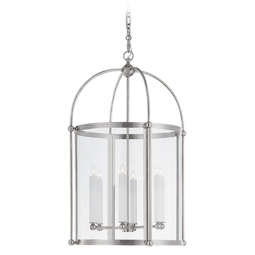 Visual Comfort Signature Collection Chapman & Myers Riverside Lantern in Polished Nickel by Visual Comfort Signature CHC3451PNCG
