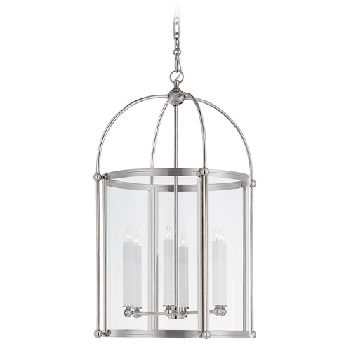 Chapman & Myers Riverside Lantern in Polished Nickel by Visual Comfort Signature
