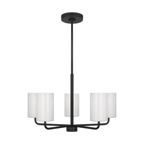 Generation Lighting Rhett Medium Chandelier in Midnight Black by Generation Lighting GLC1015MBK