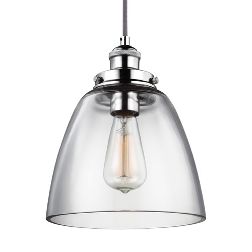 Baskin 9-Inch Pendant in Polished Nickel by Visual Comfort Studio
