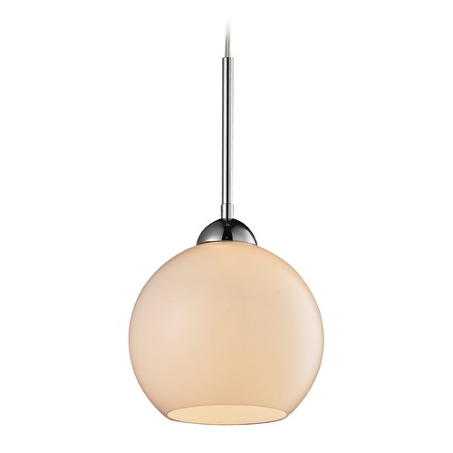 Elk Lighting Elk Lighting Cassandra Polished Chrome Mini-Pendant Light with Globe Shade 10240/1WH