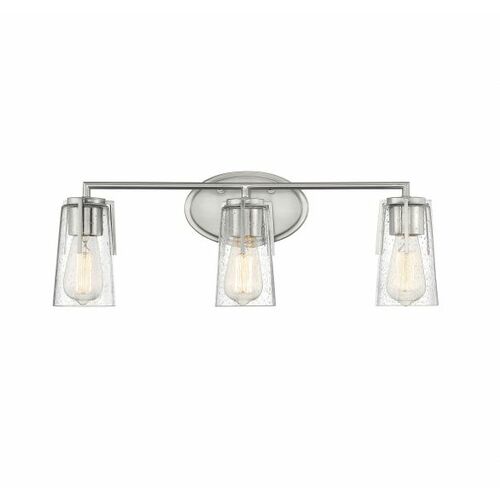 Sacremento 3-Light Bath Light in Satin Nickel by Savoy House