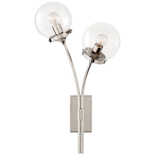 Visual Comfort Signature Collection Kate Spade New York Prescott Right Sconce in Nickel by Visual Comfort Signature KS2408PNCG
