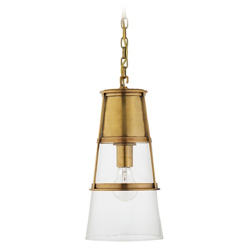 Visual Comfort Signature Collection Thomas OBrien Robinson Pendant in Antique Brass by Visual Comfort Signature TOB5752HABCG