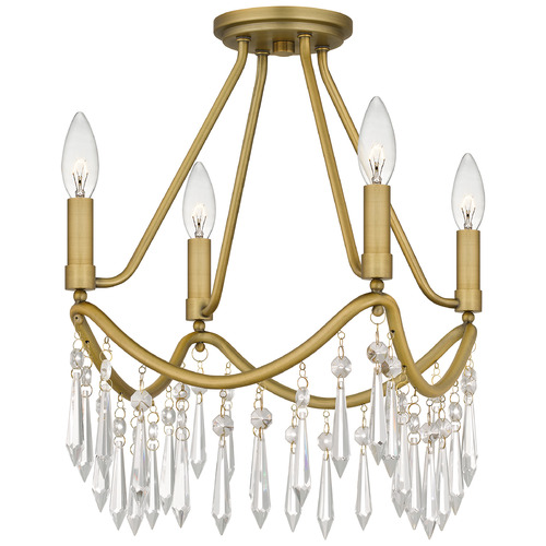 Quoizel Lighting Airedale Aged Brass Semi-Flushmount Light