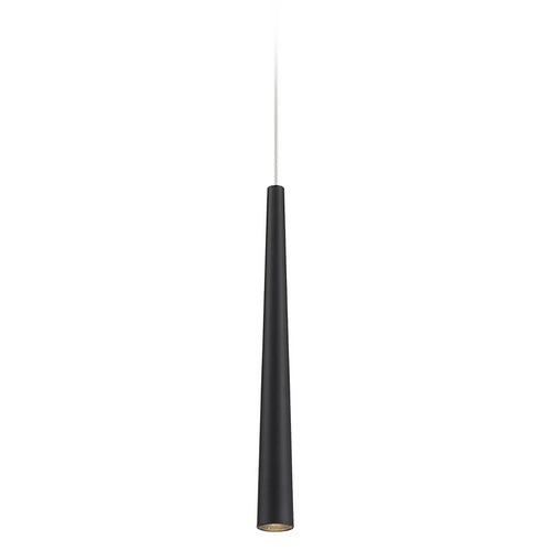 George Kovacs Lighting George Kovacs Stretch Coal Black LED Mini-Pendant Light with Cylindrical Shade P1458-66A-L