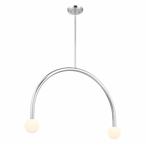 2-Light Linear Chandelier in Chrome by Meridian