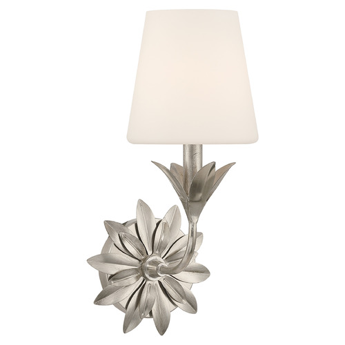 Crystorama Lighting Broche Antique Silver Sconce