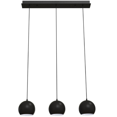 Afx Lighting Roxy Black Multi-Light Pendant with Bowl / Dome Shade