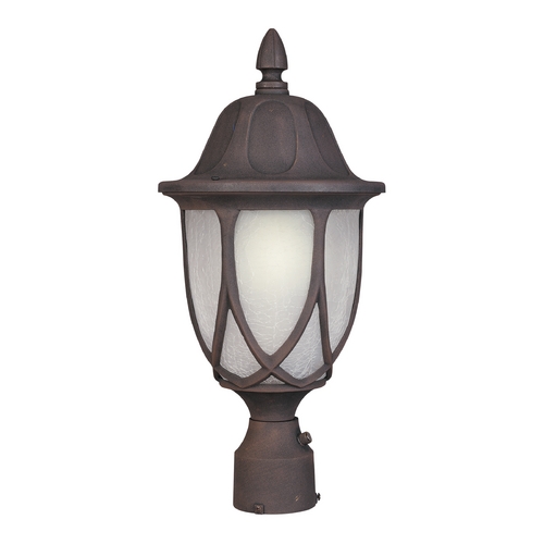 Post Light with White Glass in Autumn Gold Finish